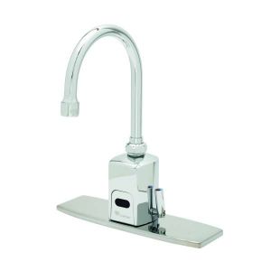 T&S EC-3130-8DP Electronic Faucet, 8 Inch, Forged Deck Plate, With 2.2 GPM VR Aerator | AV6KVY