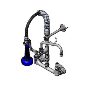 T&S MPQ-8WLV-08-CR Pre-Rinse Faucet Unit, 8 Inch Wall Mount, With Vacuum Breaker | AW4BRG