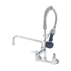 T&S MPR-8WLN-12 Pre-Rinse Faucet Unit, 8 Inch Wall Mount Faucet, With 12 Inch Swing Nozzle | AW4BRK