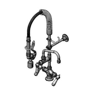 T&S MPY-2DCN-06 Mini Pre-Rinse Faucet, 6 Inch Swivel Nozzle, Club Handles | AW4BUC