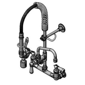 T&S MPY-8WCN-06-CR Pre-Rinse Faucet Unit, 8 Inch Wall Mount, 6 Inch Swing Nozzle, CV Ceramas | AW4BUT