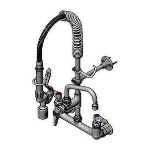 T&S MPY-8WLN-06-CR Pre-Rinse Faucet Unit, 8 Inch Wall Mount Base, 6 Inch Swing Nozzle, Lever Handle | AW4BUY