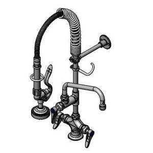 T&S MPZ-2DLN-08-CRF Pre-Rinse Faucet Unit, 8 Inch Swing Nozzle, Cerama, Lever Handles | AW4BVP