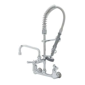 T&S MPZ-8WCN-06 Pre-Rinse Faucet Unit, 8 Inch Wall Mount, 6 Inch Add-On Swing Nozzle | AW4BWC