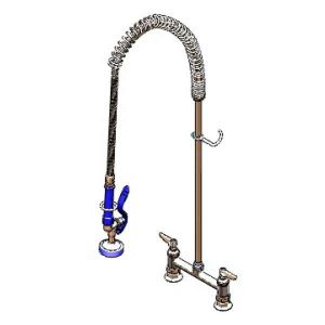T&S PB-8DOSN00KZLZZ Pet Grooming Faucet Unit, Spring Action, 8 Inch Deck Mount | AW4QGJ
