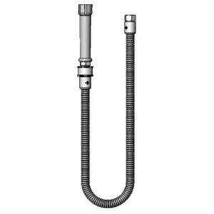 T&S B-0036-H-SWV Flexible Hose, Stainless Steel, 36 Inch, With Gray Handle And PRSV Swivel | AV3LQZ