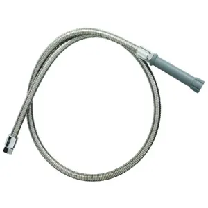 T&S B-0048-H Hose, 48 Inch Flexible Stainless Steel, Gray Handle | AV3LRZ