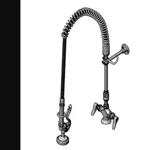 T&S B-0113-079X-V-B Pre-Rinse Faucet, Spring Action, Single Hole Base, Flex Lines | AV3LYA