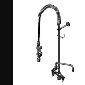 T&S B-0113-12CRBJST Pre-Rinse Faucet, Single Hole Base, Cerama, 12 Inch ADF Nozzle, Wall Bracket | AV3LYK