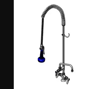 T&S B-0113-A06-08 Pre-Rinse Faucet, Single Hole Base, 6 Inch Add-On Faucet, 18 Inch Flex Lines | AV3LYN