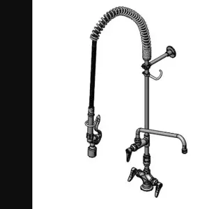 T&S B-0113-A12-V-BC Pre-Rinse Faucet, Spring Action, Single Hole Base | AV3LZE