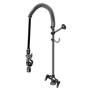 T&S B-0113-BJ-SWV-T Pre-Rinse Faucet, Single Hole Base, Flex Lines, Wall Bracket, Tee, Swivel | AV3MAD