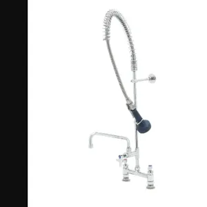 T&S B-0123-A10-B08 Pre-Rinse Faucet, Spring Action, 8 Inch Deck Mount, 10 Inch ADF Nozzle | AV3MCQ