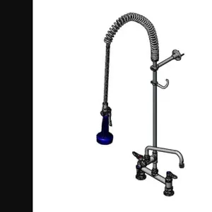 T&S B-0123-A10-B08C Pre-Rinse Faucet, Spring Action, 8 Inch Deck Mount Base, 10 Inch Add-On Faucet | AV3MCR