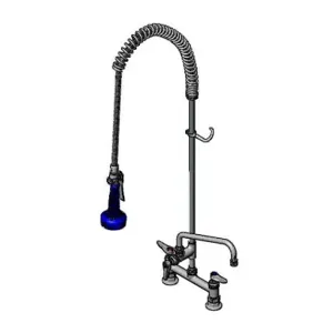 T&S B-0123-A12-08 Pre-Rinse Faucet, Spring Action, Deck Mt, 8 Inch Centers, 12 Inch Add-On Faucet | AV3MCT