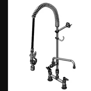 T&S B-0123-A12-V-BC Pre-Rinse Faucet, Spring Action, Deck Mount Base | AV3MCX