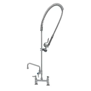 T&S B-0123-ADF08-B Pre-Rinse Faucet, 8 Inch Deck Mount Base, Add-On Faucet, 8 Inch Swing Nozzle | AV3MDB