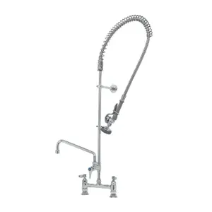 T&S B-0123-ADF12-B Pre-Rinse Faucet, Deck Mount Base, 8 Inch Centers, 12 Inch Add-On Faucet | AV3MDF