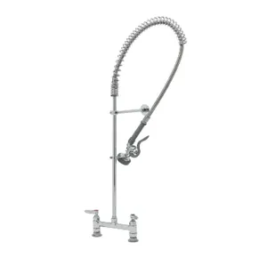 T&S B-0123-B9 Pre-Rinse Faucet, Spring Action, Deck Mt Base, 8 Inch Centers, 9 Inch Wall Brkt | AV3MDM