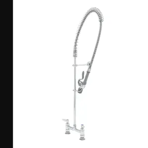 T&S B-0123-BC Pre-Rinse Faucet Unit, 8 Inch Deck Mount, Low-Flow Spray Valve, Wall Bracket | AV3MDN