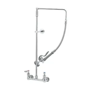 T&S B-0131-CR-B Pre-Rinse Faucet, Overhead Swivel Arm, Wall Mount Base, 8 Inch Centers | AV3MEZ