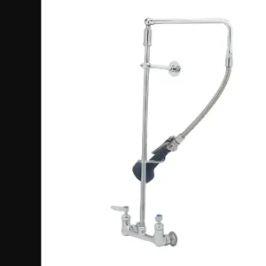 T&S B-0131-CR-B08C Pre-Rinse Faucet, 8 Inch Wall Mnt, Qverhead Swivel Arm, Wall Bracker | AV3MFA