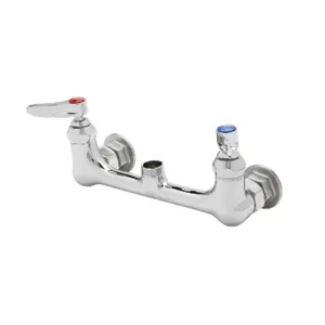 T&S B-0131-LN-CR-SC Mixing Faucet, 8 Inch Wall Mt., CV Cerama Cartridges, 1/2 Inch NPT Inlets | AV3MFD