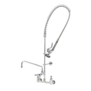 T&S B-0133-12-CR-B Pre-Rinse Faucet Unit, 8 Inch Wall Mount, Add-On Faucet | AV3MFW