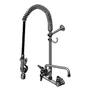 T&S B-0133-12-CRBJ Pre-Rinse Faucet, 8 Inch Wall Mount, Ceramas, 12 Inch Add-On Faucet | CE4ZVL