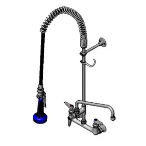 T&S B-0133-12ACRB8S Pre-Rinse Faucet, 8 Inch Wall Mount, Ceramas, ADF 12 Inch Nozzle | AV3MGD