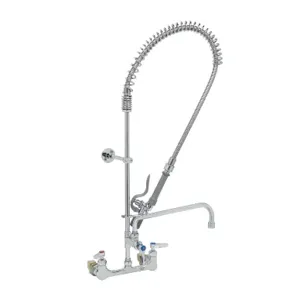 T&S B-0133-12CRBJSK Pre-Rinse Faucet, 8 Inch Wall Mount, Ceramas, 12 Inch ADF, Swivel | AV3MGG