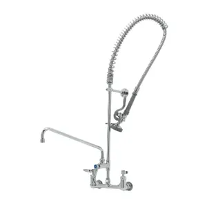 T&S B-0133-14-CR-B Pre-Rinse Faucet, 8 Inch Wall Mount, Ceramas, 14 Inch Add-On Faucet | CE4ZVM