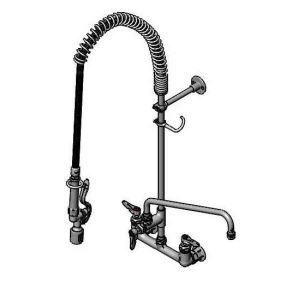 T&S B-0133-14-CRBJ Pre-Rinse Faucet, 8 Inch Wall Mount, Ceramas, 14 Inch Add-On Faucet | CE4ZVN