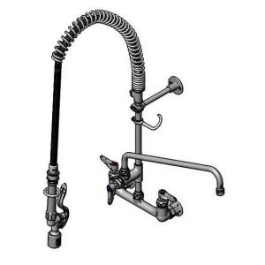 T&S B-0133-16CRBJSX Pre-Rinse Faucet, 8 Inch Wall Mount Faucet, Ceramas, ADF, Tee, Swivel | CE4ZVP