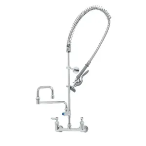 T&S B-0133-18DJ-CRB Pre-Rinse Faucet, 8 Inch Wall Mount, Ceramas, Add-On Faucet | AV3MGV