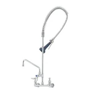 T&S B-0133-A12-08 Pre-Rinse Faucet, Spring Action, Wall Mount Base, 8 Inch Centers | AV3MHJ