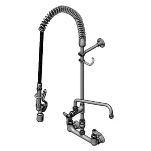 T&S B-0133-A12-V-BC Pre-Rinse Faucet, Spring Action, Wall Mount Base | AV3MHR