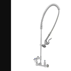 T&S B-0133-ADF-LN Pre-Rinse Faucet, Spring Action, Wall Mount, 8 Inch Centers | AV3MHX