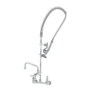 T&S B-0133-ADF06-B Pre-Rinse Faucet, Spring Action, Wall Mount, 8 Inch Centers | AV3MHZ