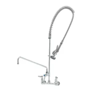 T&S B-0133-ADF16-B Pre-Rinse Faucet Unit, 8 Inch Wall Mount, Add-On Faucet, 16 Inch Swing Nozzle | AV3MJR