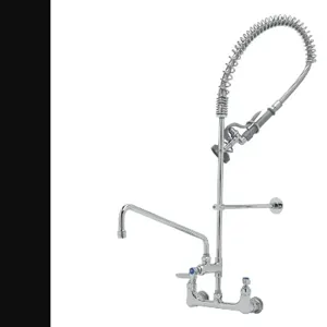 T&S B-0133-ADF16-BR Pre-Rinse Faucet Unit, 8 Inch, Wall Mt., 16 Inch Swing Nozzle, Add-On-Faucet | AV3MJT