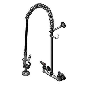 T&S B-0133-B-22R Pre-Rinse Faucet, Spring Action, Wall Mount Base, 8 Inch Centers, 22 Inch Riser | CE4ZVW