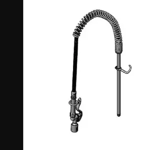 T&S B-0133-C-LB Pre-Rinse Faucet Unit, 44 Inch Flex Hose, Spray Valve, Spring, 18 Inch Riser | AV3MKV