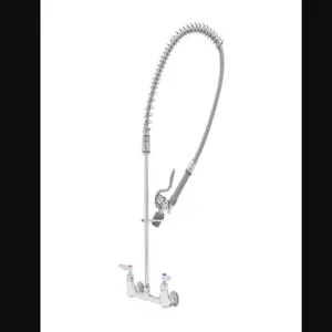 T&S B-0133-C Pre-Rinse Faucet, Spring Action, Wall Mount Base, 8 Inch Centers | AV3MKU