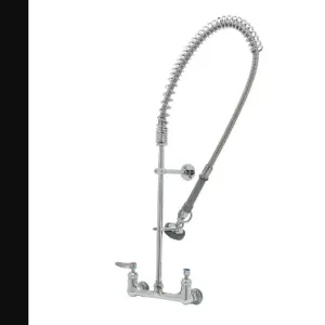 T&S B-0133-CCB-CR Pre-Rinse Faucet, 8 Inch Wall Mount Base, Wall Bkt, Inlets, Ceramas | AV3MKY