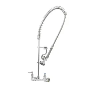 T&S B-0133-CR-B Pre-Rinse Faucet, 8 Inch Wall Mount Faucet, Spring Action, Cerama Cartridge | AV3MLD