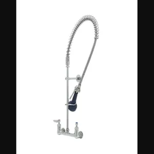 T&S B-0133-CR-B08 Pre-Rinse Faucet, 8 Inch Wall Mount, Ceramas, With Check Valves, Spray Valve | AV3MLG