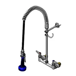 T&S B-0133-CR-B08SK Pre-Rinse Faucet Unit, 8 Inch Wall Mount, CV Ceramas, With Swivel, Bracket | AV3MLK