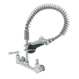 T&S B-0133-CR-B8SWX Pre-Rinse Faucet Unit, 8 Inch Wall Mount, Cerama, 32 Inch Flex Hose And Swivel | AV3MLM