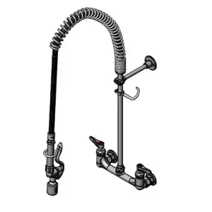 T&S B-0133-CR-BC Pre-Rinse Faucet, Spring Action, Cerama Cartridge, Wall Mt, Spray Valve | AV3MLN